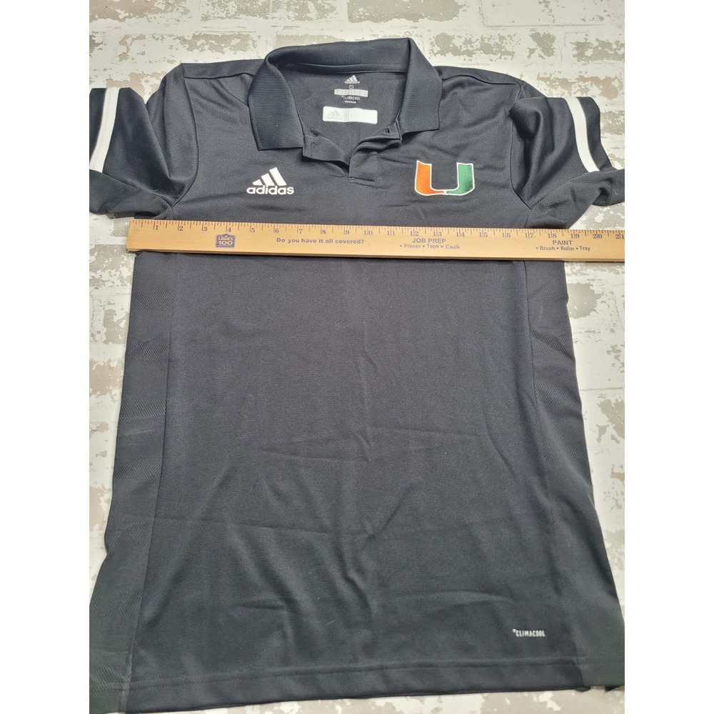 Adidas Clima Cool Univserity of Miami Hurricanes Black Polo Shirt Men's Small‎ - Picture 4 of 7